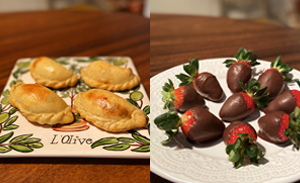 Empanadas Argentinas e Morangos com Chocolate